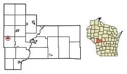 Location of Taylor in Jackson County, Wisconsin.