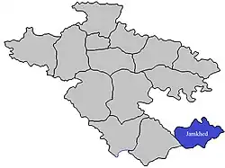 Location of Jamkhed in Ahmednagar district in Maharashtra