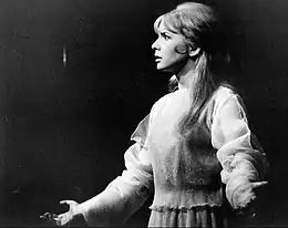 Photograph Jane Asher acting in a play.