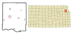 Location within Jefferson County and Kansas