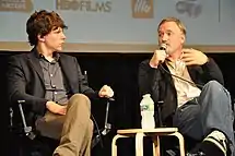 Eisenberg and Fincher at the 2010 New York Film Festival