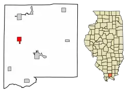 Location of Buncombe in Johnson County, Illinois