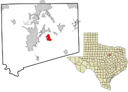 Location in Johnson County and the U.S. state of Texas