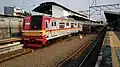 The ex-Tokyo Metro 6120F EMU arriving at the station