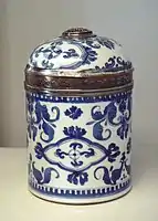 Kangxi era porcelain with French silver mount, 1717-1722