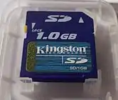 A Kingston Secure Digital card with 1&nbsp;GB capacity