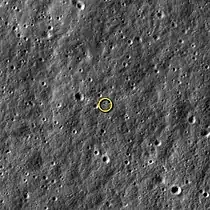LRO views LADEE at a distance of 9&nbsp;km (5.6&nbsp;mi)