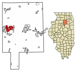Location of LaSalle in LaSalle County, Illinois.