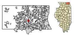 Location of Island Lake in Lake County, Illinois.