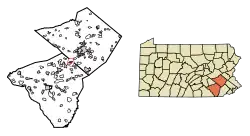 Location on the border of Lancaster and Berks Counties, Pennsylvania