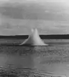 The last submarine mine being exploded at Fort Lytton on closure of the submarine minefield 1908