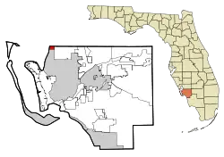 Location in Lee County and the state of Florida