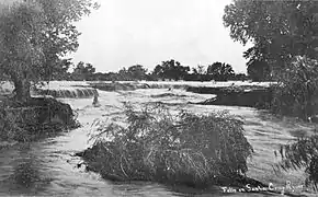 Little waterfalls along the Santa Cruz River in downtown Tucson in 1889.