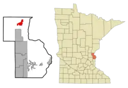 Location of Rush Citywithin Chisago County, Minnesota