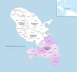 Location within the region Martinique