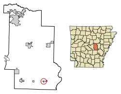 Location of Allport in Lonoke County, Arkansas.