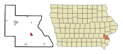 Location of Wapello, Iowa