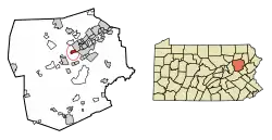 Location of Plymouth in Luzerne County, Pennsylvania