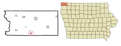 Location of Doon, Iowa