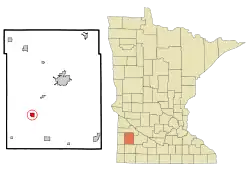 Location of Russell, Minnesota