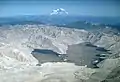 Spirit Lake filled with debris from the eruption. October 4, 1980