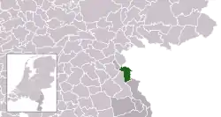 Highlighted position of Gennep in a municipal map of Limburg