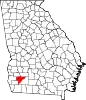 Map of Georgia highlighting Baker County