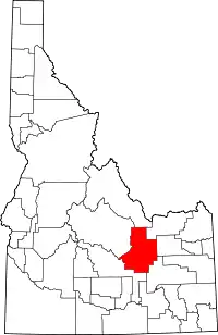 Map of Idaho highlighting Butte County