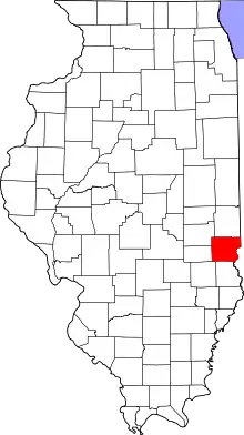 Map of Illinois highlighting Clark County