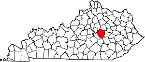 Map of Kentucky highlighting Madison County