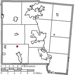 Location of Ludlow Falls in Miami County