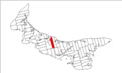 Map of Prince Edward Island highlighting Lot 22