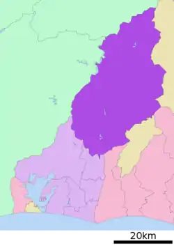 Location of Tenryū-ku in Shizuoka