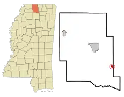 Location of Potts Camp, Mississippi