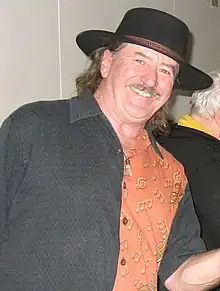 Minglewood between sets at a MingleBells concert in Wallace, Nova Scotia