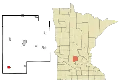 Location of Cosmoswithin Meeker County, Minnesota