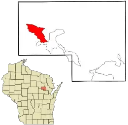 Location in Menominee County and the state of Wisconsin.