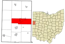 Location in Mercer County and the state of Ohio.