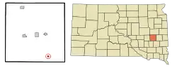 Location in Miner County and the state of South Dakota
