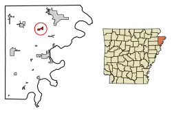 Location in Mississippi County, Arkansas