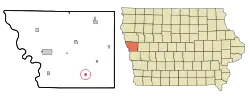 Location of Moorhead, Iowa