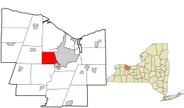 Location in Monroe County and the state of New York.