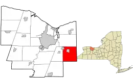 Location in Monroe County and the state of New York.
