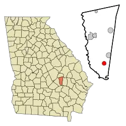 Location in Montgomery County and the state of Georgia