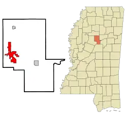 Location in Montgomery County and the state of Mississippi
