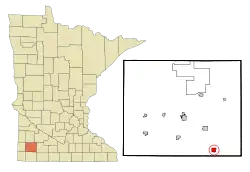 Location of Fuldawithin Murray County and state of Minnesota
