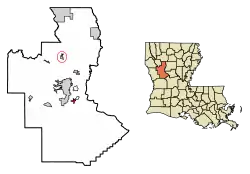 Location of Natchez in Natchitoches Parish, Louisiana.