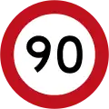90&nbsp;km/h speed limit