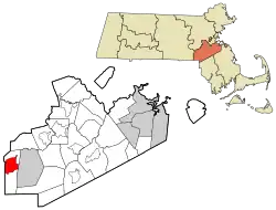 Location in Norfolk County in Massachusetts