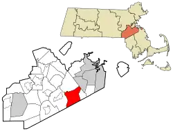 Location in Norfolk County in Massachusetts